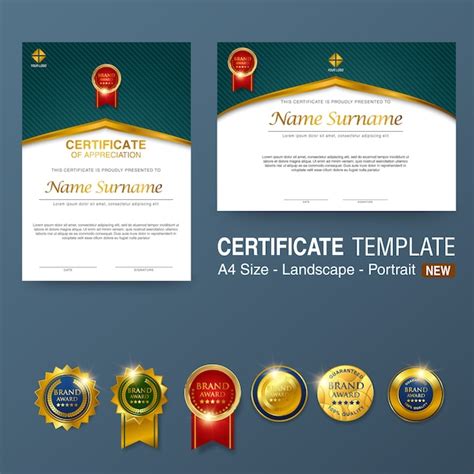 Premium Vector Beautiful Certificate Template Design With Best Award