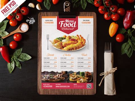 Simple Restaurant Food Menu Flyer Template PSD Download PSD