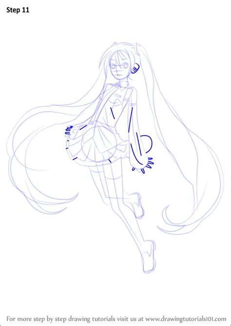 Learn How To Draw Hatsune Miku From Vocaloid Vocaloid Step By Step