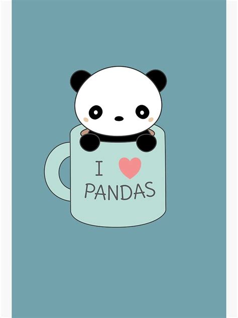 Póster Kawaii Cute I Love Pandas De Happinessinatee Redbubble