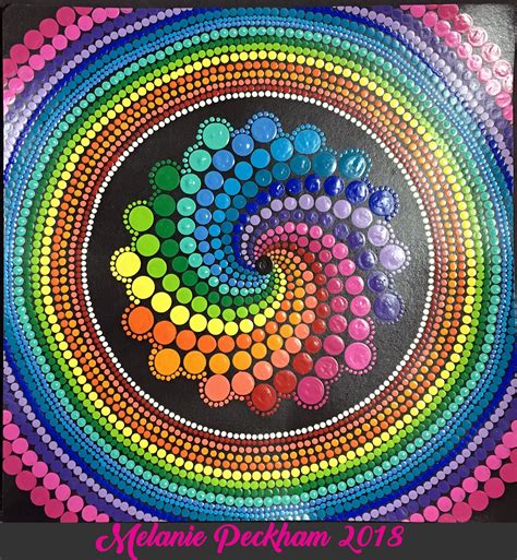 Dot Mandala Rainbow Spiral Mandala Dots Dot Art Painting Dot Painting