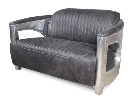 K6901 antique vintage chesterfield genuine cow leather studded. Sofa grau Patina Leder Stil Bomber Vintage und Aluminium ...