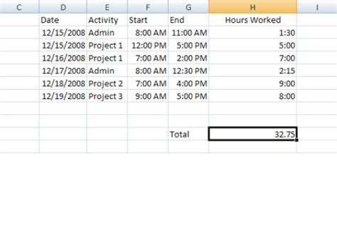 Excel Billable Hours Template