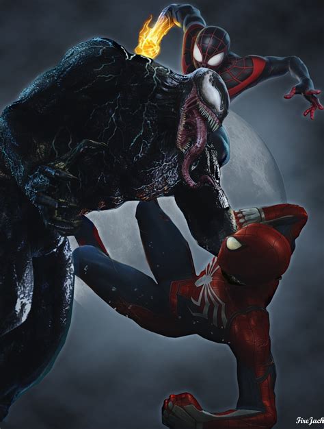 Artstation Spider Man Peter Parker And Miles Morales Vs Venom