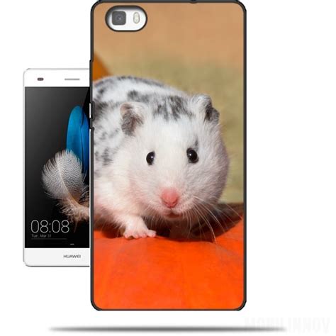 White Dalmatian Hamster With Black Spots Hoesje Voor Huawei Ascend P8 Lite