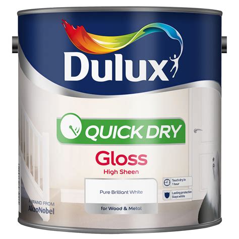 Dulux Quick Dry Gloss Paint Pure Brilliant White 25l Painting