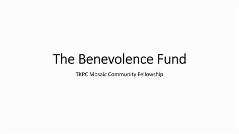 Benevolence Fund Information Youtube
