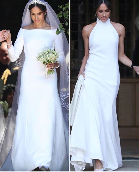 10 things you missed about meghan markle's wedding dresses. Meghan Markle wedding and reception dress. Simple, classic ...