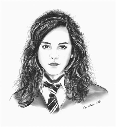 Miss Hermione Granger Aka Emma Watson Digital Sketch On Behance