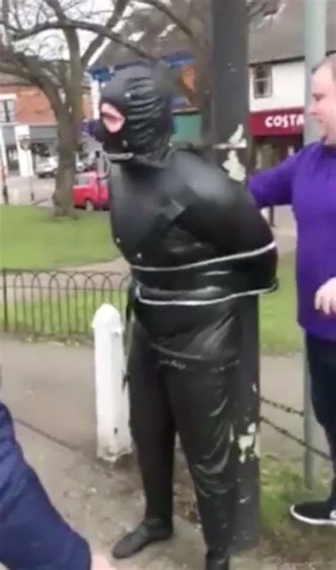 Enjoy Mate Groom To Be Wearing Bondage Gimp Suit Is Tied To