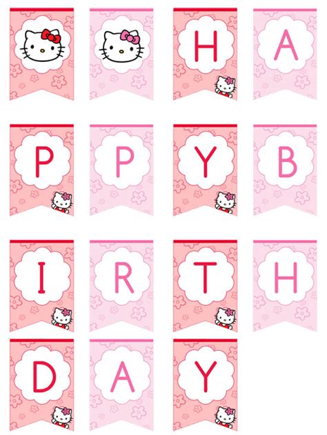 Hello Kitty Happy Birthday Banner Printable Free
