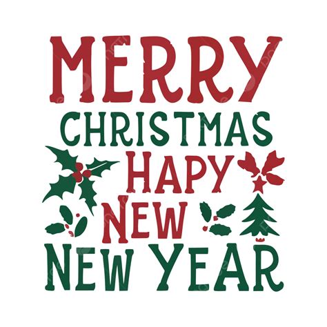Merry Christmas Happy New Year Banner Vector Design Transparent Image