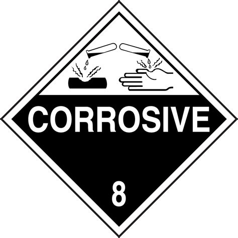 Corrosive DOT Hazard Class 8 Placards MPL801