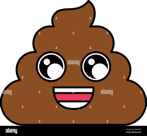 Cheerful Poop Emoji Vector Illustration Wide Smile Dung Emoticon