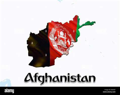 Flag Map Of Afghanistan 3d Rendering Afghanistan Map And Flag On