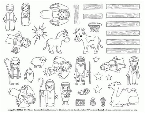 Coloring Nativity Scene Patterns Coloring Pages