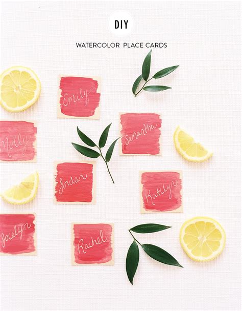 Diy Watercolor Place Cards