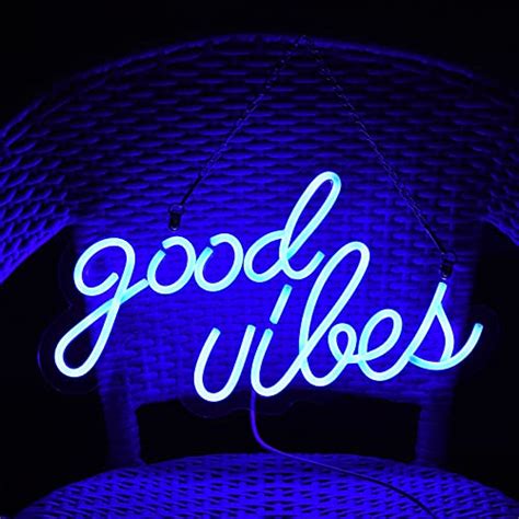 Good Vibes Neon Signs Blue Neon Led Art Night Lights Usb Connected