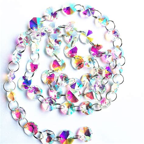 Top Quality Rainbow K9 Crystal Glass 14mm Octagon Beads Garland Strands