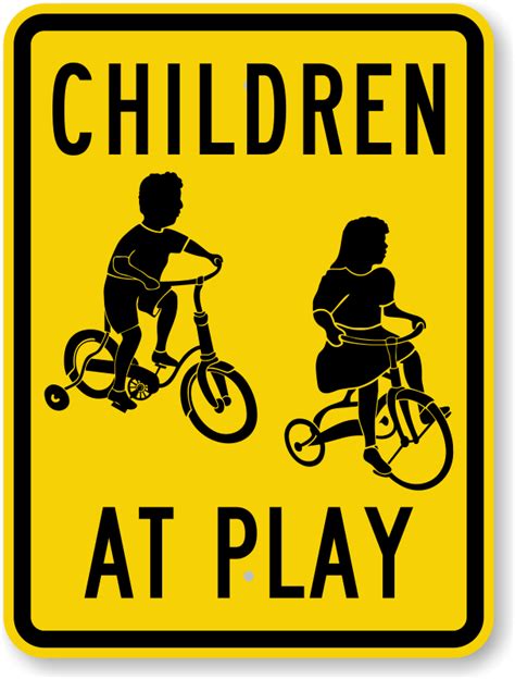Children At Play Sign Kids Cycling Sign Ships Free Sku K 0267