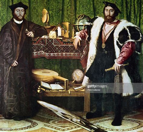 The Ambassadors 1533 Double Portrait By Hans Holbein Of Jean De