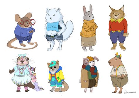 Anthropomorphic Animal Characters Clipart