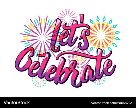 Lets Celebrate Background With Color Letters And Vector Image