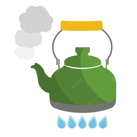 Premium Vector Kettle Boils With Water Flat Style Vector Illustration