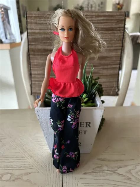 Vintage Mattel Mod Barbie Blonde Marlo Flip Tnt Pink Japan