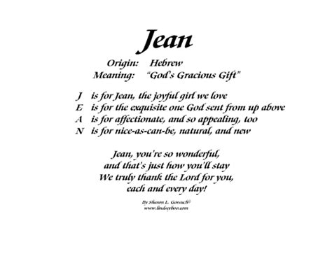 Meaning Of Jean Lindseyboo