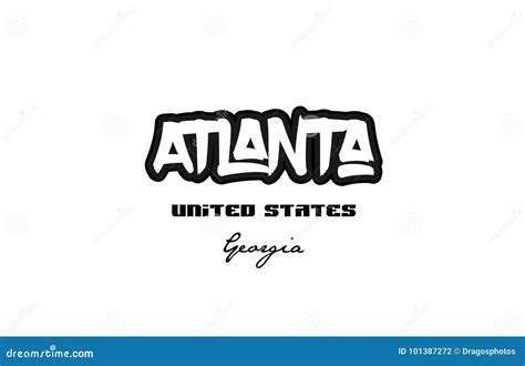 United States Atlanta Georgia City Graffitti Font Typography Design