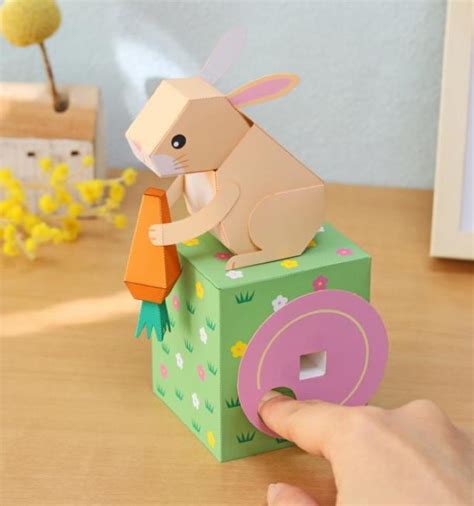 Papermau Easter Celebration Cute Rabbit Movable Paper Toy By