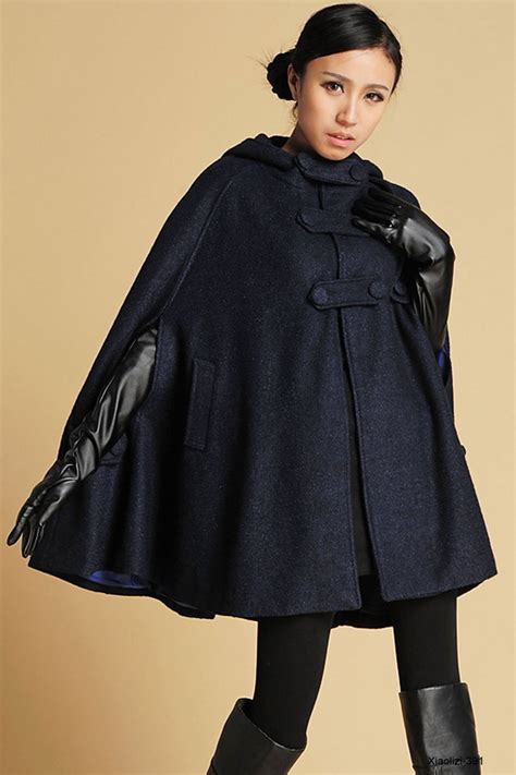 hooded wool cape coat autumn winter wool cloak coat etsy ireland cape coat wool cape coat