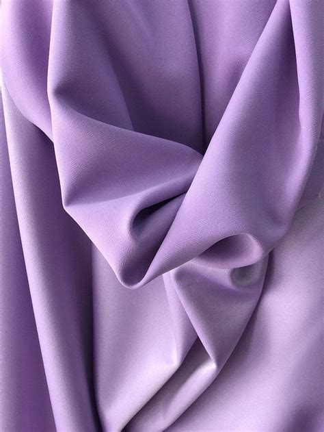 Light Purple Lilac Crepe Satin Fabric 2 Ways Stretch Polyester Etsy