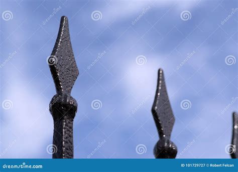 Spikes Of Metal Fence Stock Image Image Of Steel Gate 101729727