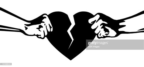 Two Hands Tearing Heart In Two Illustration Getty Images