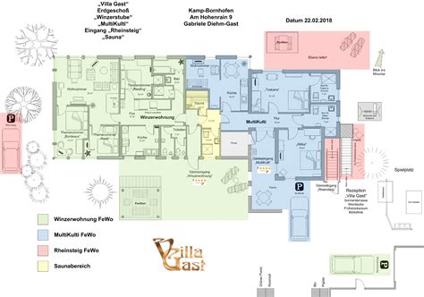 Der grundriss, auch ichnographie (von altgriechisch ίχνος. Villa Gast - MultiKulti in Kamp-Bornhofen Rheinland-Pfalz ...