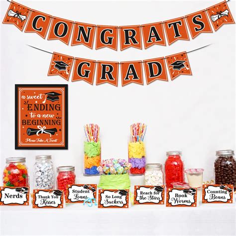 Buy Graduation Candy Bar Dessert Buffet Decoration A Sweet Ending To A