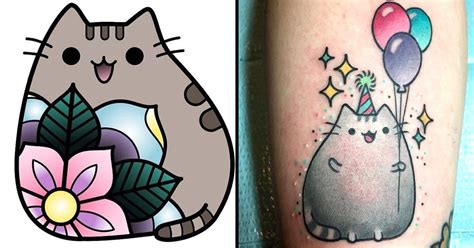 14 Irresistibly Fluffy Pusheen The Cat Tattoos Cat Tattoo Cute
