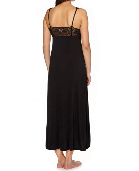 Debenhams D3benhams Black Delicate Lace Long Nightdress Size 8 To 14