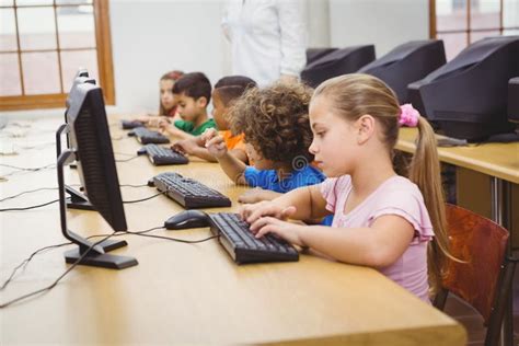 Students Using Computers In The Classroom Stock Image Image Of Female