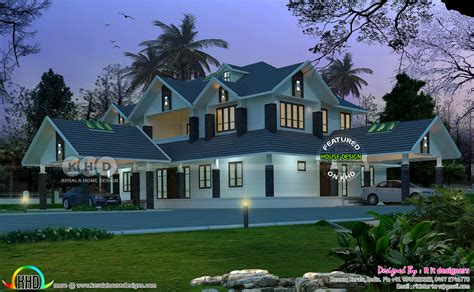 Sloping Roof 4 Bhk Luxurious House Plan Home Review