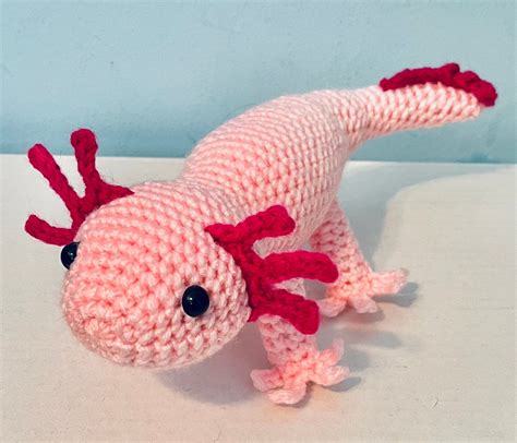 Axolotl Custom Colored Axolotl Crochet Axolotl Figure In 2022 Custom