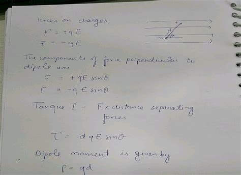 Derive Formula The Torque Experienced By A Magnetic Dipole Placed In