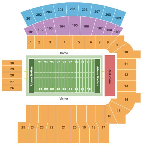 University Of Arizona Football Tickets Seating Chart Arizona