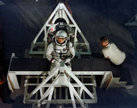 Gemini 6 Astronaut Wally Schirra Undergoes Weight And Balance Tests In