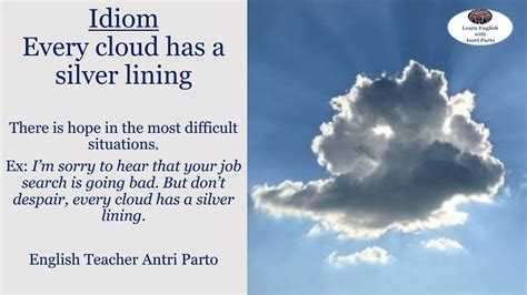 The area becomes cloudy and dark. Idiom 'Every cloud has a silver lining' #LearnEnglish ...