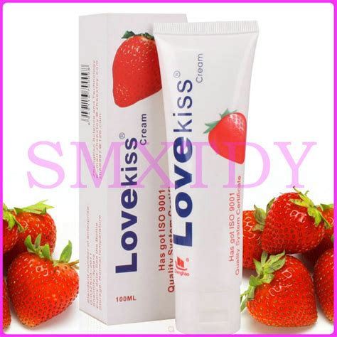 love kiss strawberry cream anal sex lubricant 100ml oral lube vaginal lubrication silk touch