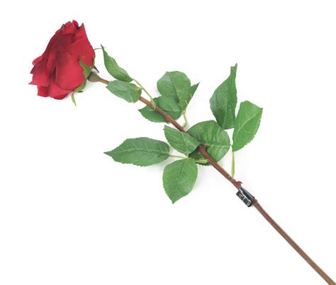 Artificial 72cm Single Stem Fully Open Deep Red Rose Artplants