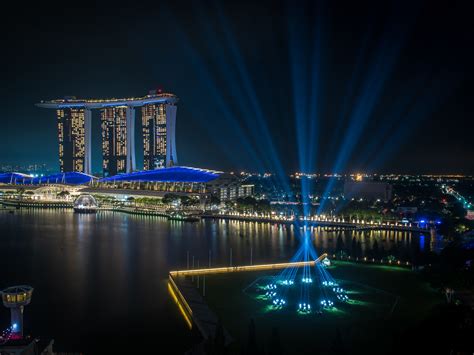 Januar Bekanntschaft März Marina Bay Laser Show Singapore Hintergrund